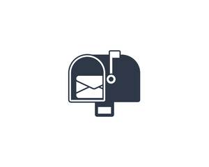 Open Mailbox with Raised Flag Vector Isolated Emoticon. Mailbox Icon