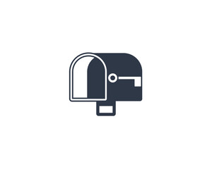 Open Mailbox with Lowered Flag Vector Isolated Emoticon. Mailbox Icon