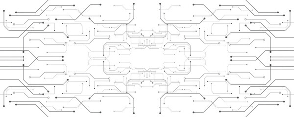 Technology background, creative hi-tech geometric pattern, gray and white overall composition