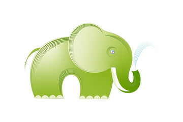 Fototapety  Zielony słoń, zabawa, dzieci, komiks, ilustracja, zabawka