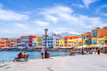 Venezianischer Hafen von Chania, Kreta, Griechenland 
