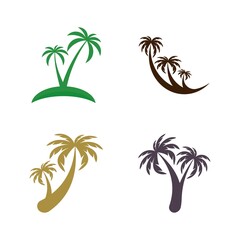 Palm tree summer logo template