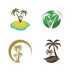 Palm tree summer logo template