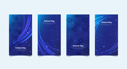 World Science Day design Stories Collection. Science Day template stories vector.