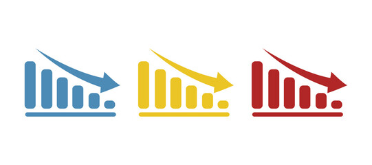 graphic icon, stock reduction concept, vector illustration
