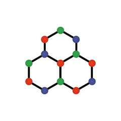 molecule structure icon on white background, vector illustration