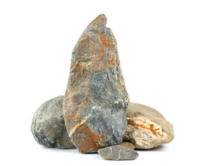 River rock or mountain rock isolated on a white background