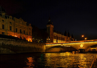 A night view of Seine River in Paris