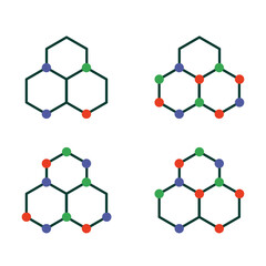 Obraz premium molecule structure icon on white background, vector illustration