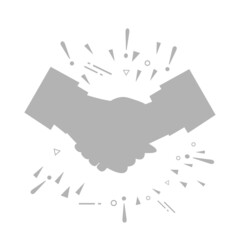 hand icon, handshake concept on a white background, vector illustration