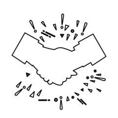 hand icon, handshake concept on a white background, vector illustration