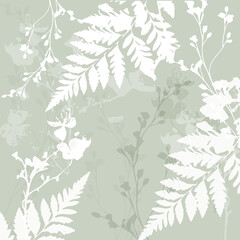 Delicate vector pattern with wild flowers