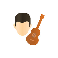 musician icon on white background, vector illustration