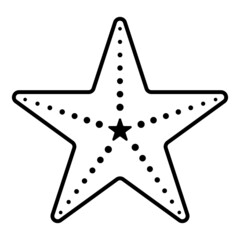 White and black starfish silhouette. Tattoo design. Vector illustration.	