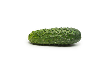 Fresh green cucomber isolated on white background.