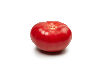 Red fresh tomato isolated on white background.