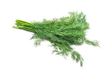 A bunch of dill isolated on white background.