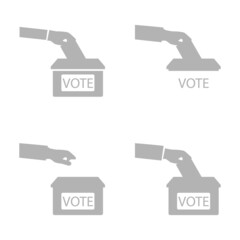 hand icon, voting concept, box, vector illustration