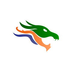 dragon icon on a white background, vector illustration