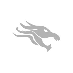 dragon icon on a white background, vector illustration