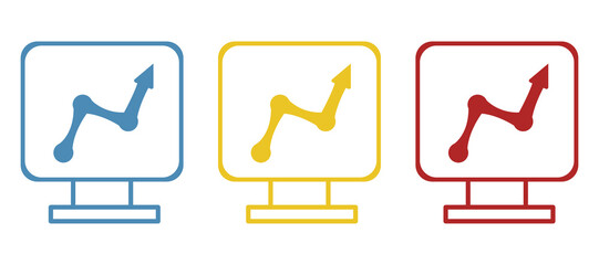 graphic icon on computer, vector illustration