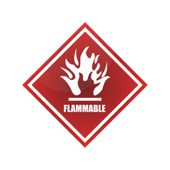 fire hazard warning icon, vector illustration
