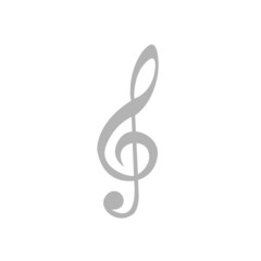 treble clef icon on a white background, vector illustration