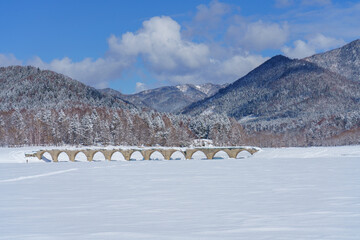 冬のタウシュベツ橋梁　北海道道東観光