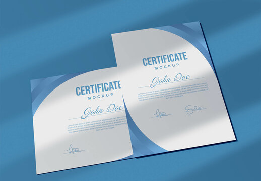 Pair of Certificates Mockup