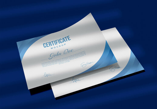 Pair of Certificates Layout Mockup