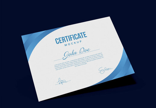 Isolated Certificate Layout Mockup