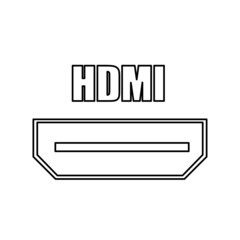 HDMI icon on a white background, vector illustration