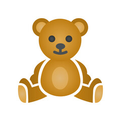teddy bear icon, on a white background, vector illustration