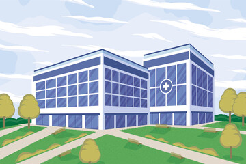 Fototapeta premium hospital building urban scene