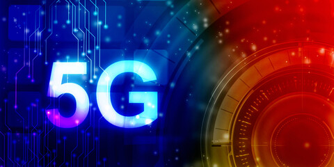 Obraz premium 2d rendering 5G Network 5G Connection 