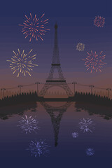 eiffel tower in landscape