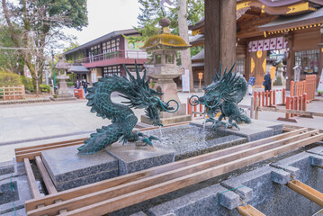 神社　門　神社仏閣　拝殿　大國魂神社　随神門　寺社仏閣