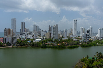 Fototapeta na wymiar bocagrande cartagena, view of the new city