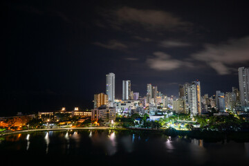 Obraz na płótnie Canvas night city, Cartagena, bocagrande at night. night skyline