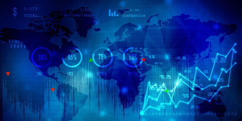 Obraz premium 2d rendering Stock market online business concept. business Graph 