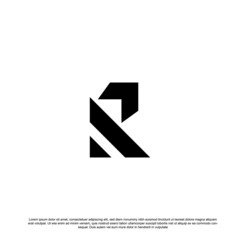 letter R logo and arrow design vector	