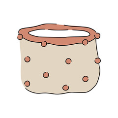 Simple modern scandinavian basket with bobbles for nursery room. Great for web design, instructions, cards and apps.