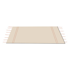 Simple modern scandinavian square carpet, mat with tassels. Great for web design, instructions, cards and apps.
