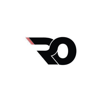 Letter RO simple logo design vector