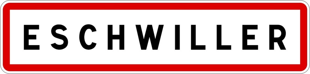 Fototapeta premium Panneau entrée ville agglomération Eschwiller / Town entrance sign Eschwiller