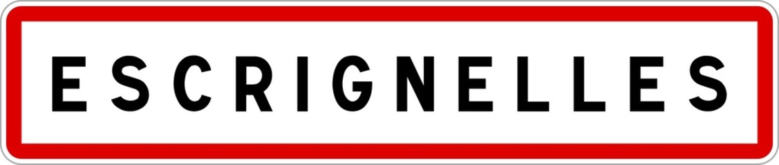Panneau entrée ville agglomération Escrignelles / Town entrance sign Escrignelles