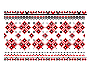 Famous Ukrainian folk seamless pattern design. Ethnic tradininal embroidery ornament of vyshyvanka. Concept of art, beauty, fashion style. Vector