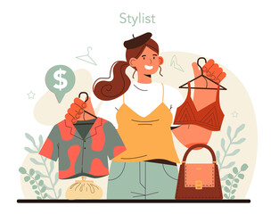 Fashion stylist concept. Modern, creative job, professional fashion