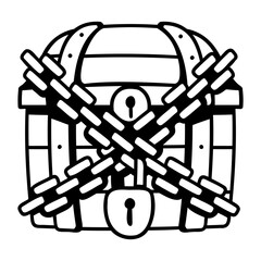 locked treasure box icon
