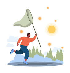 Signal concept set. Person recieving or giving signal source. Allert sign,